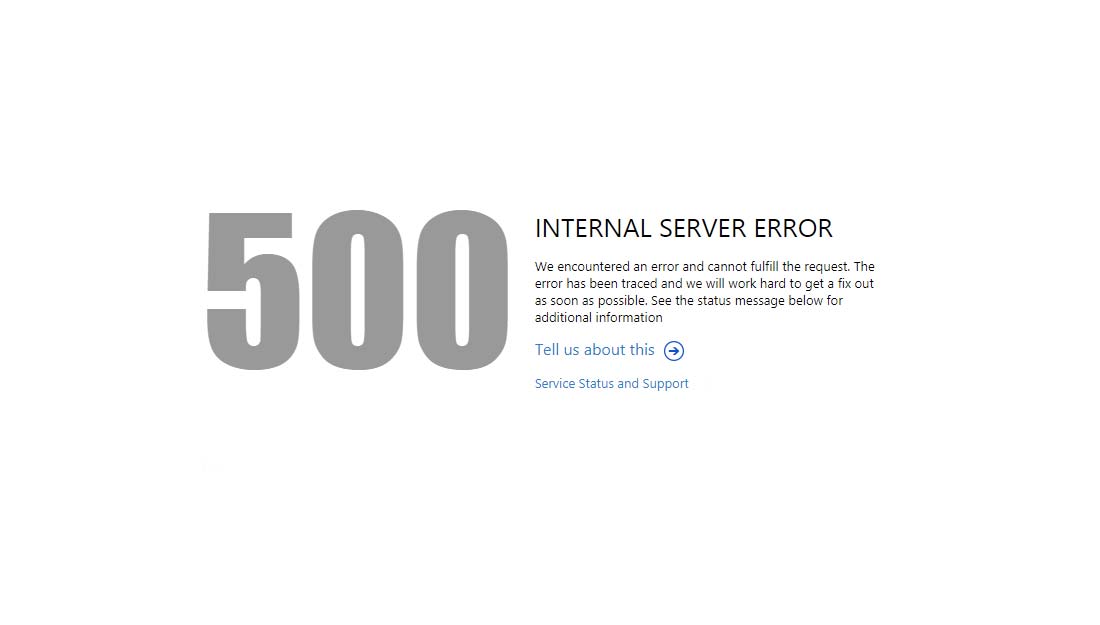 errore 500 internal server error
